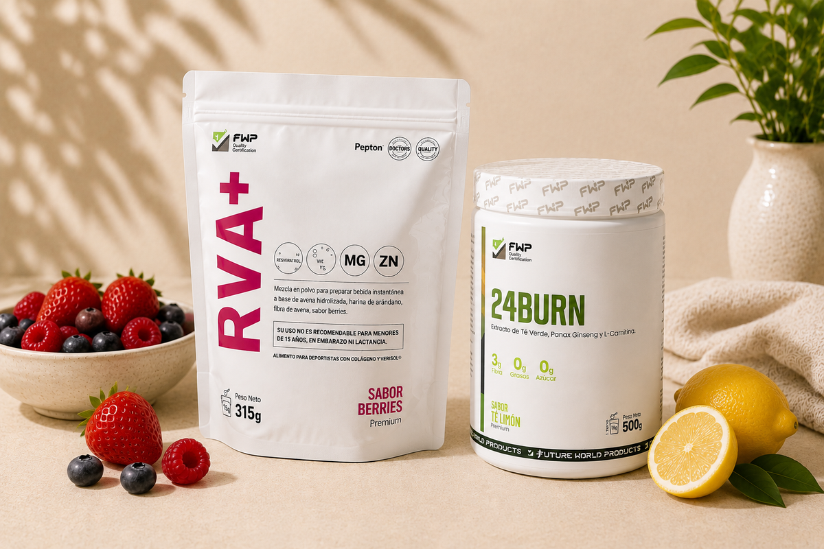Pack Reductor de Apetito + Colágeno Hidrolizado | 24Burn + Renöva+ Energía, Piel y Control de Peso