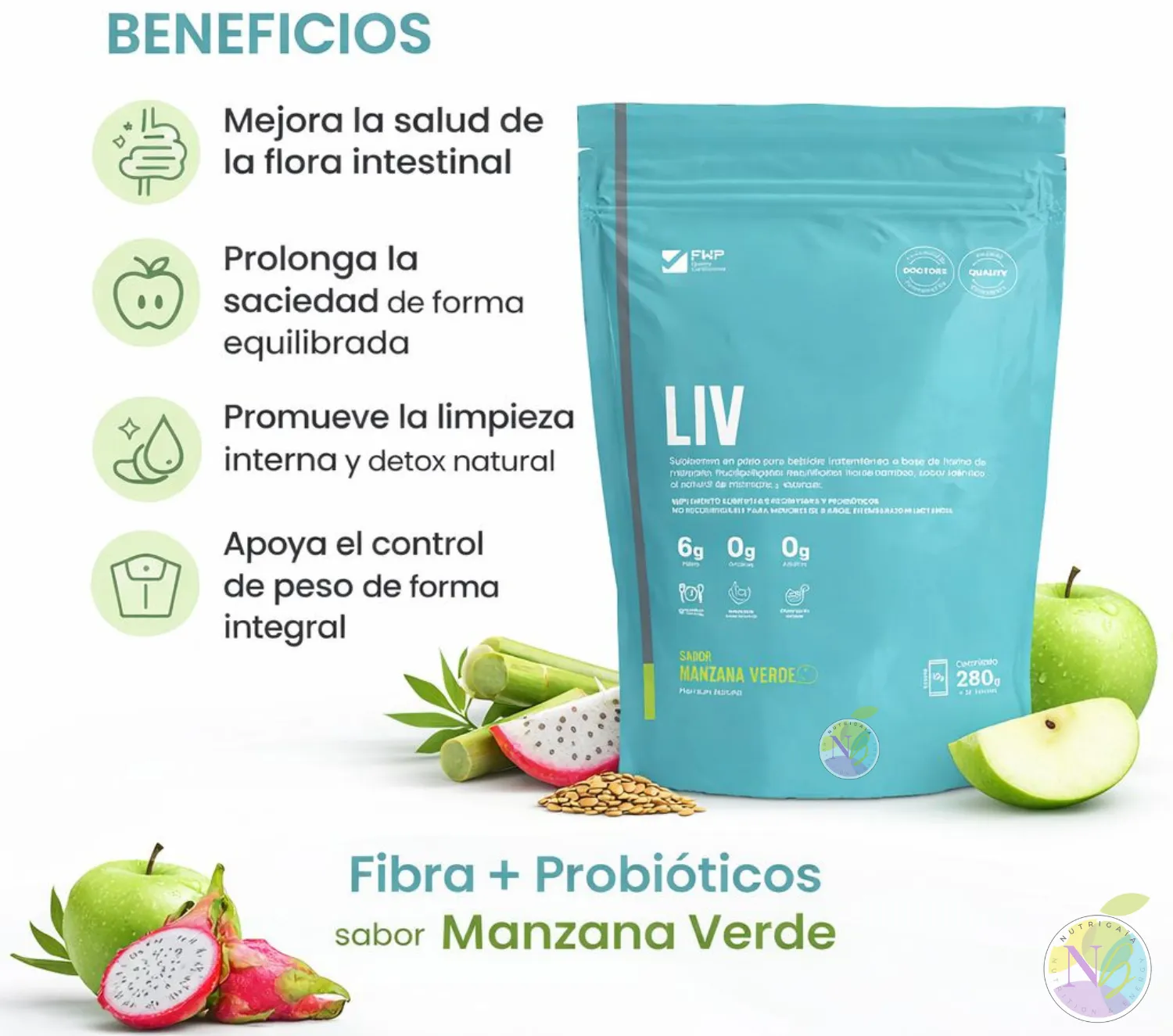 Liv Fibra + Probióticos En Polvo